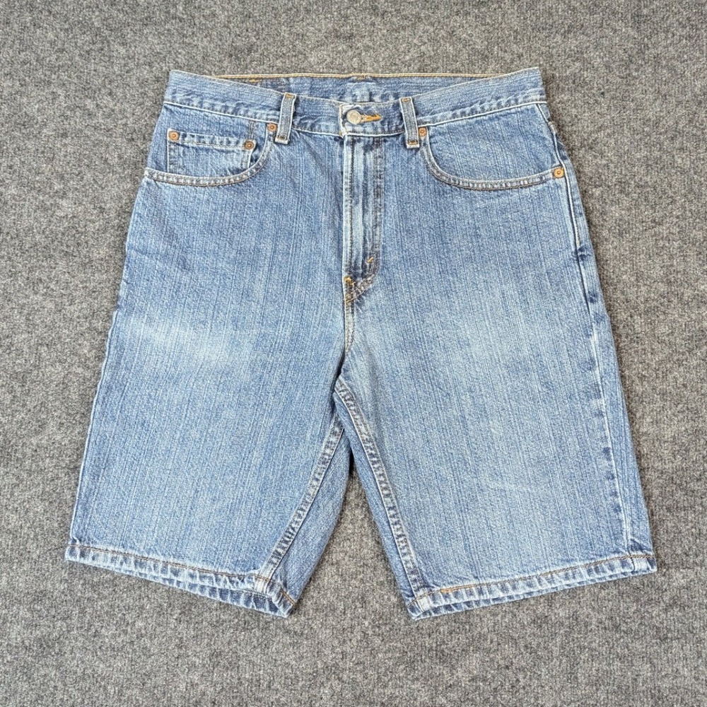Levis 505 Regular Fit Mens Denim Shorts Blue W32 100% Cotton Medium Wash 2008